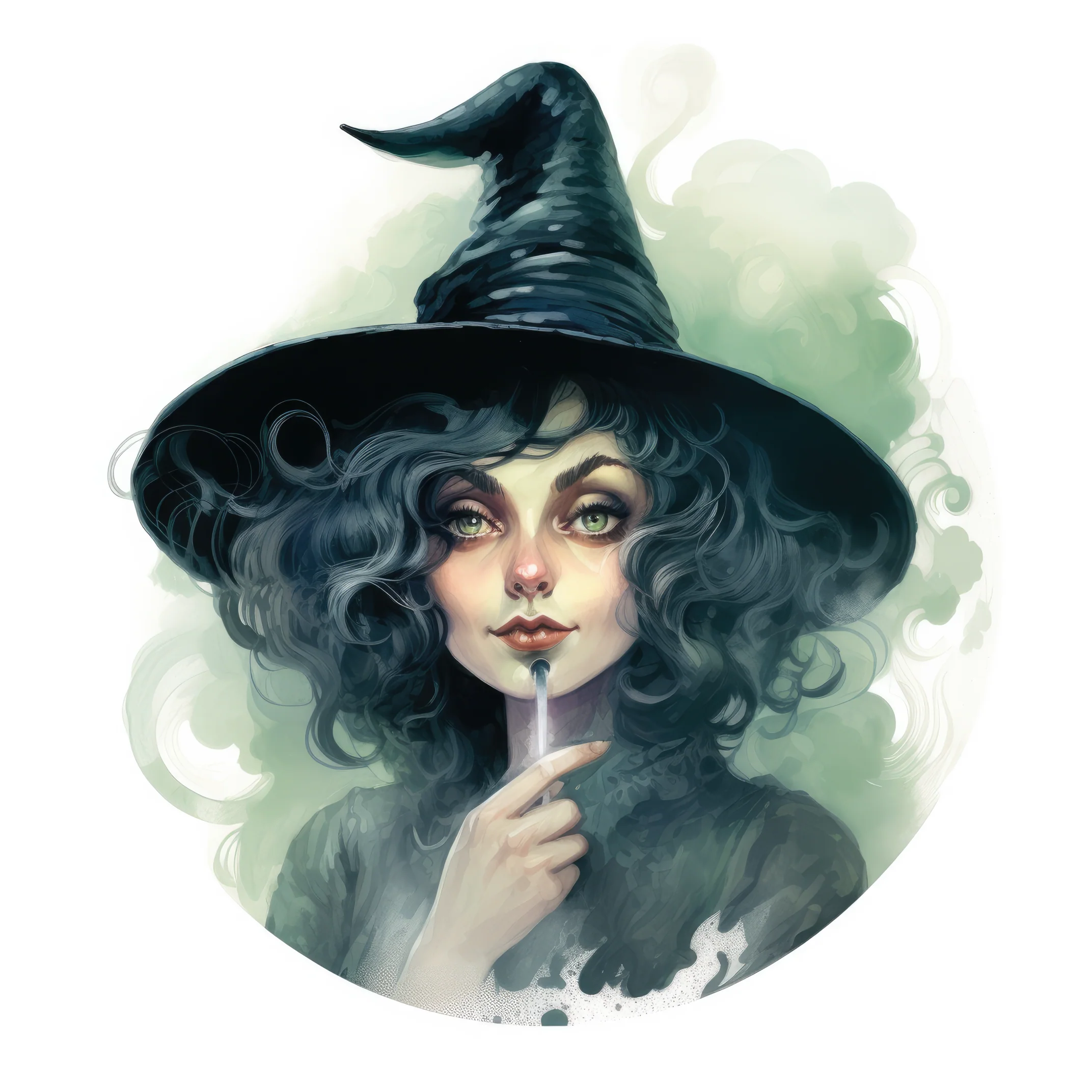 An ugly witch with a long nose is holding a potion 4 (paitakuva)