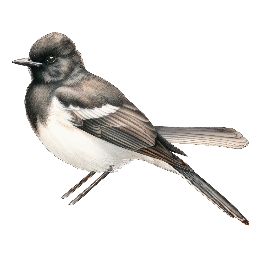 Black phoebe bird 1- paitakuva