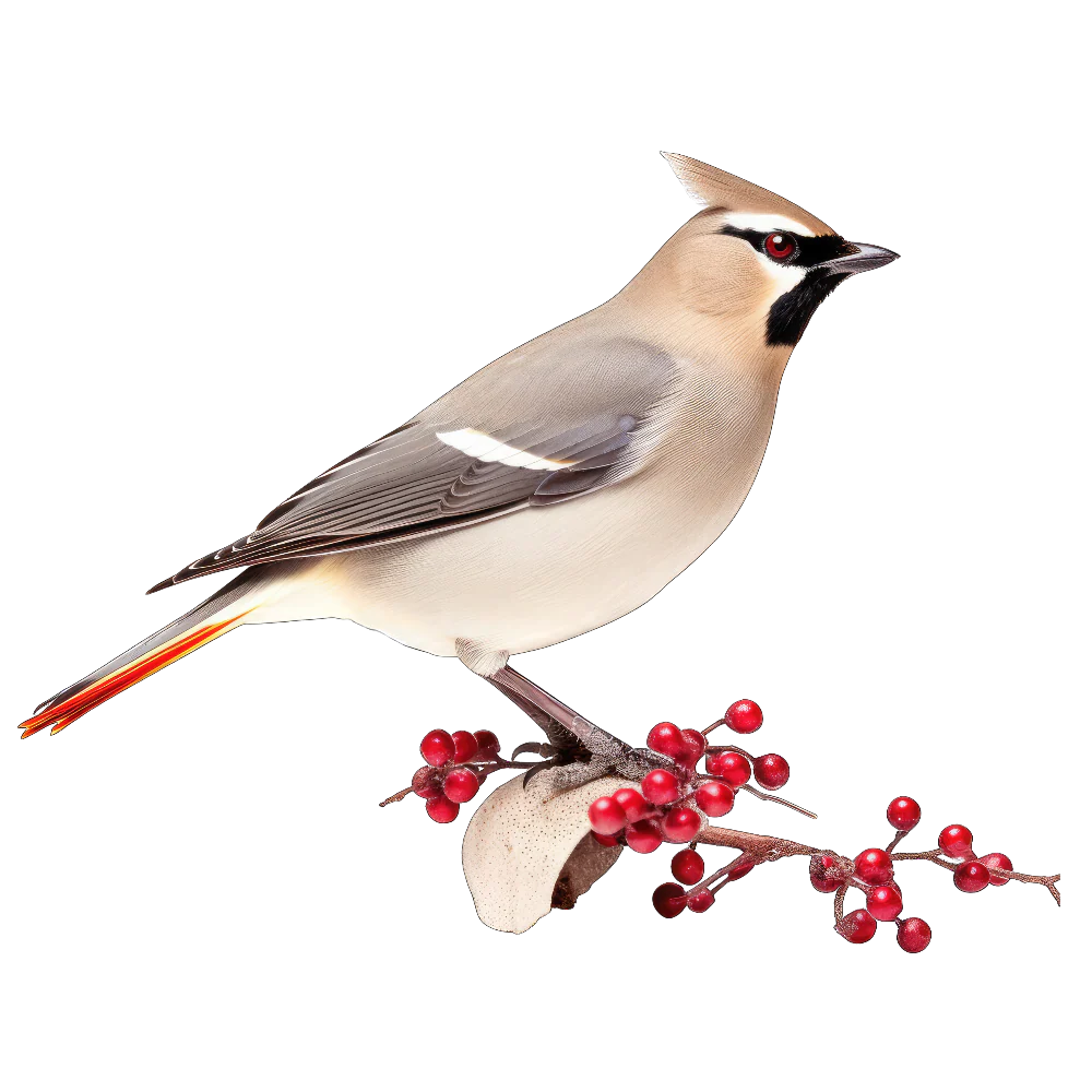 Bohemian waxwing bird 1- paitakuva