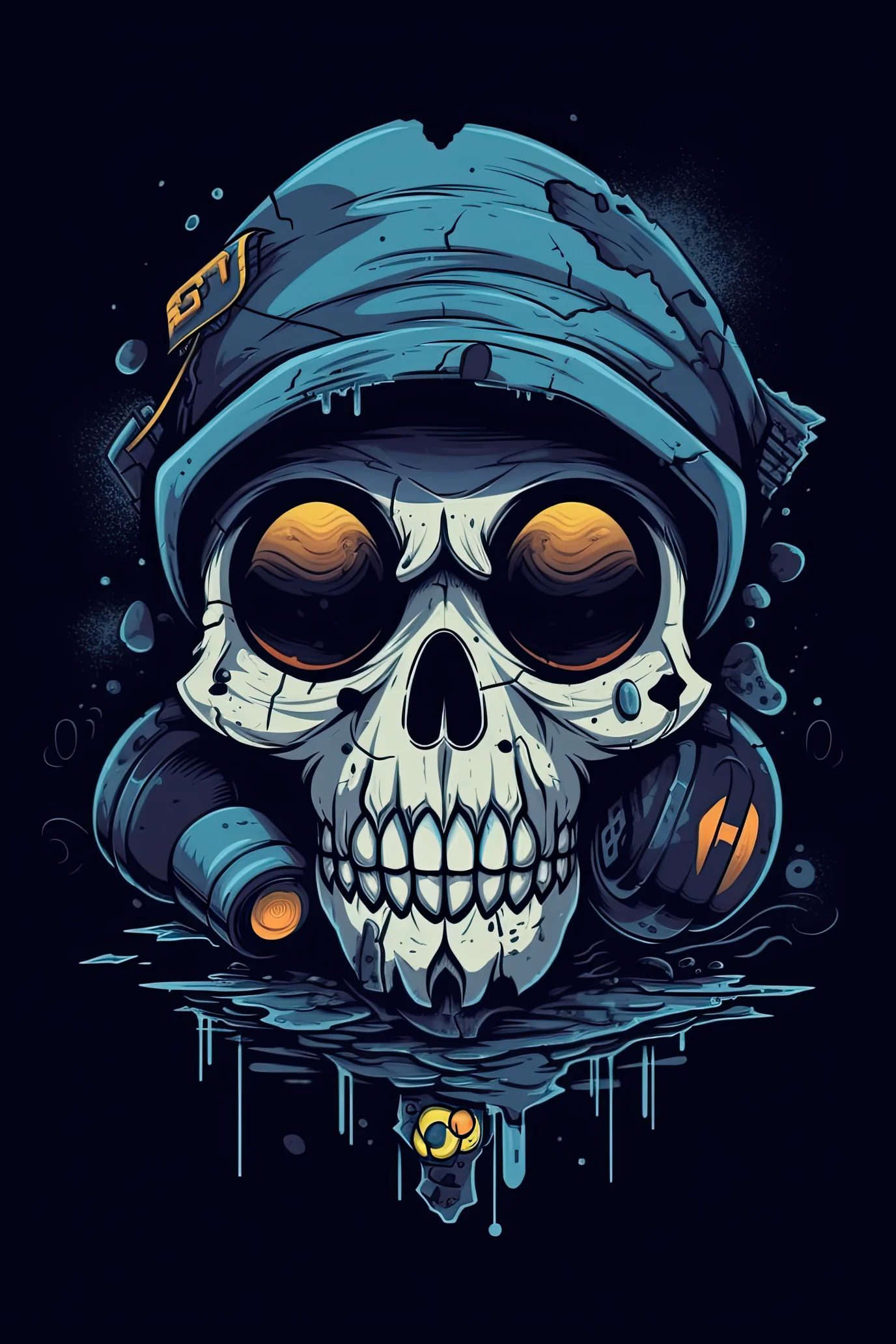 Cartoon Phantom skull Tshirt design (Paitakuva)