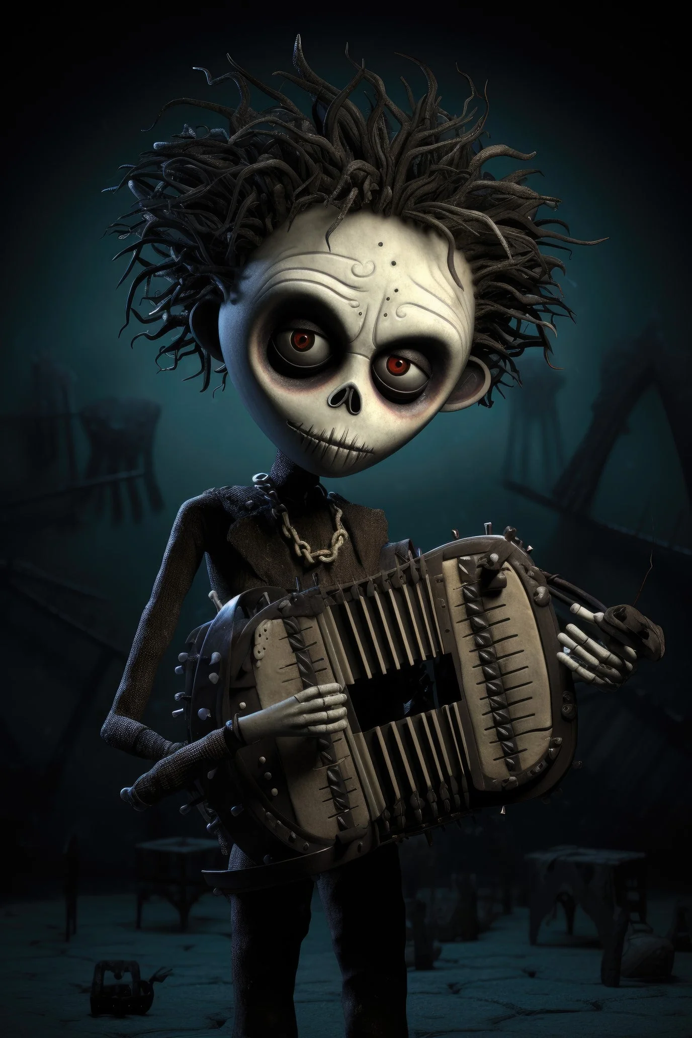 Character with autoharp 1 (paitakuva)