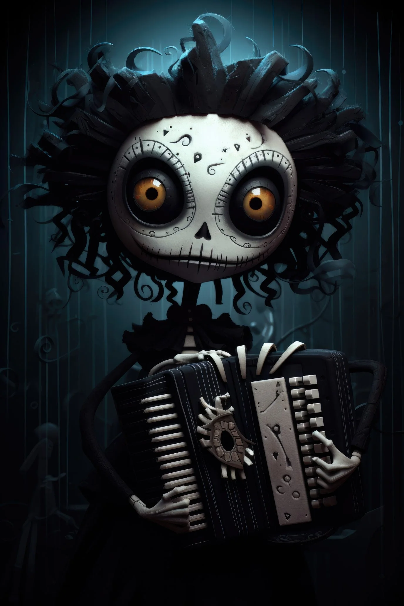 Character with bandoneon (paitakuva)