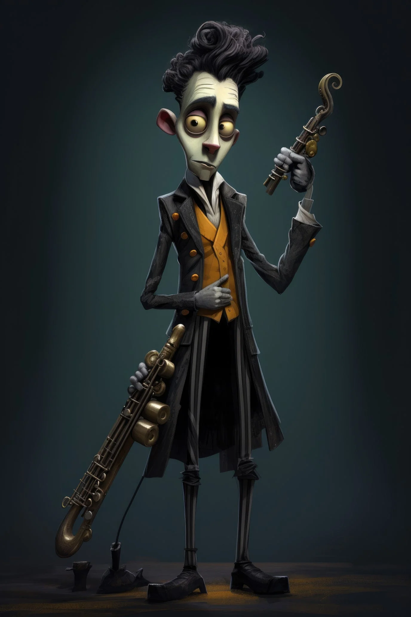 Character with bass clarinet 3 (paitakuva)