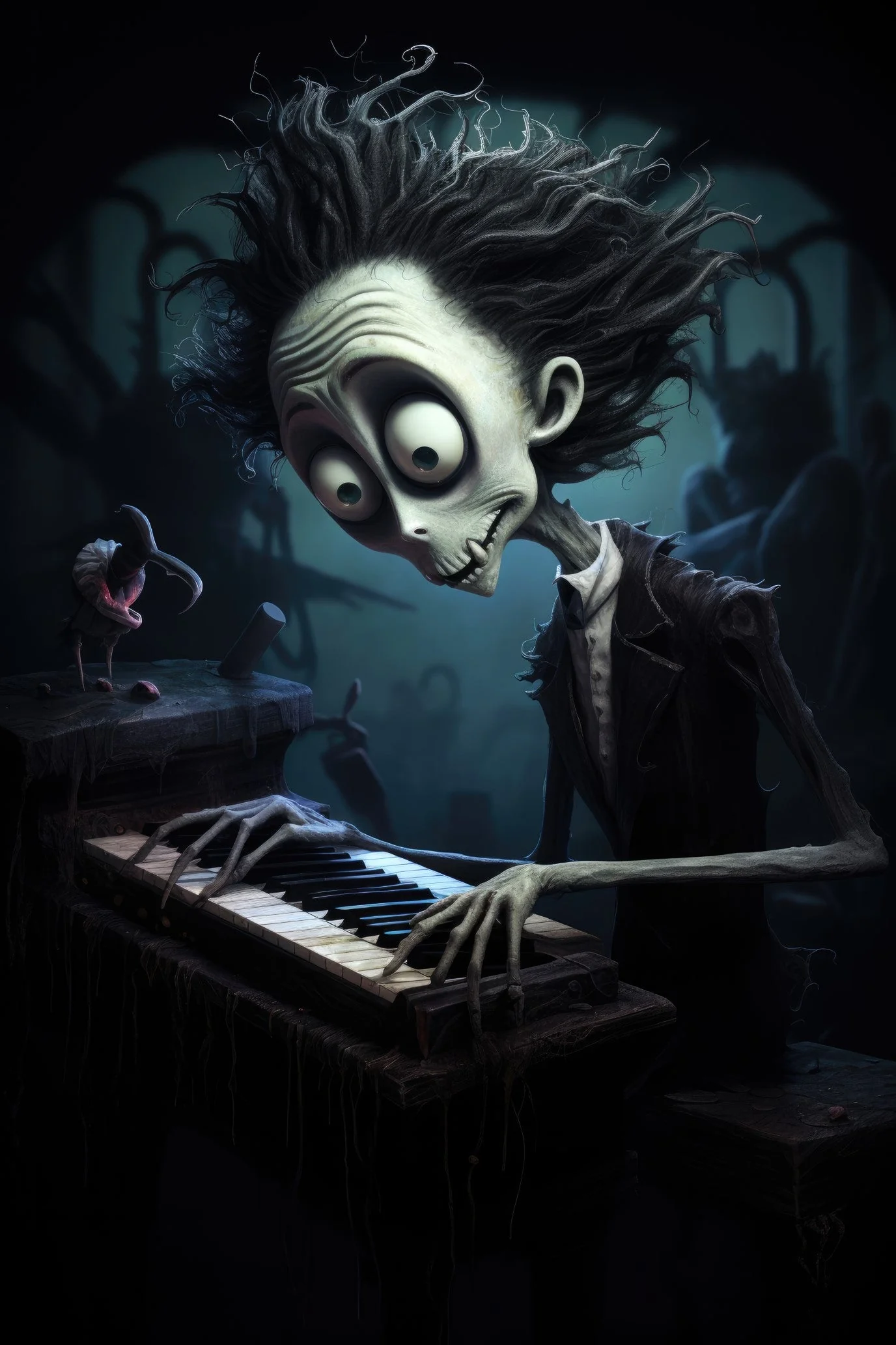 Character with clavichord 1 (paitakuva)
