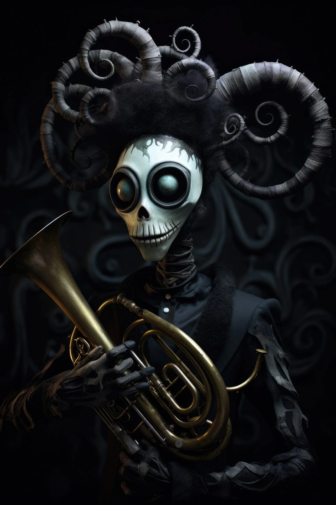 Character with french horn 2 (paitakuva)