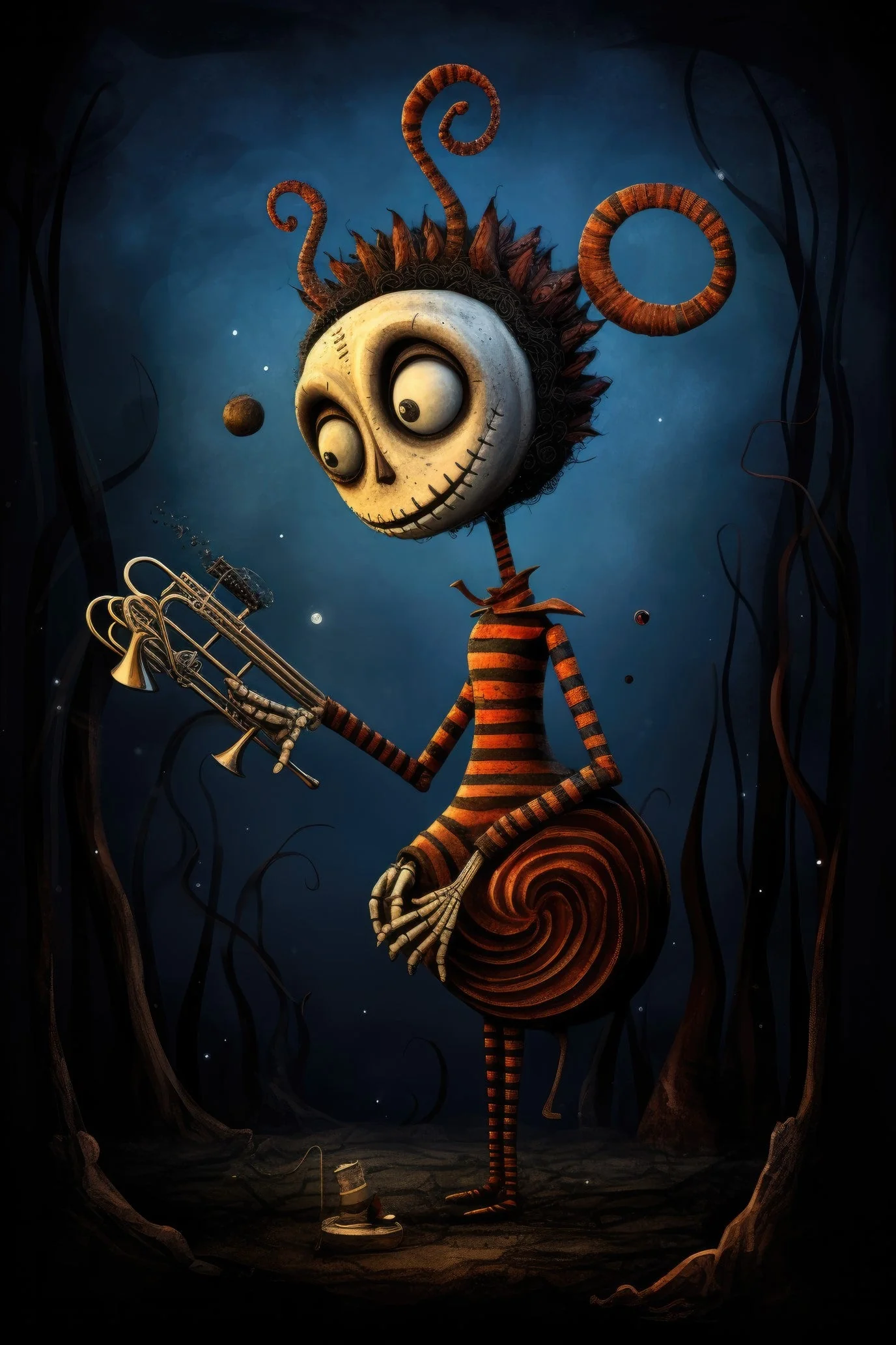 Character with french horn 3 (paitakuva)