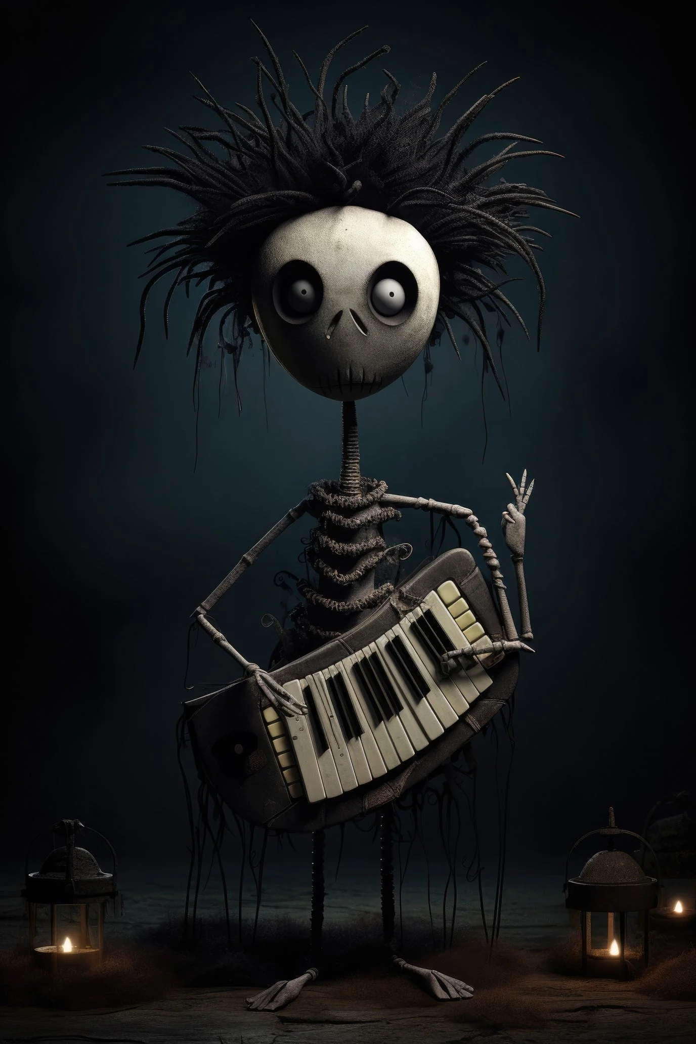 Character with mbira 1 (paitakuva)