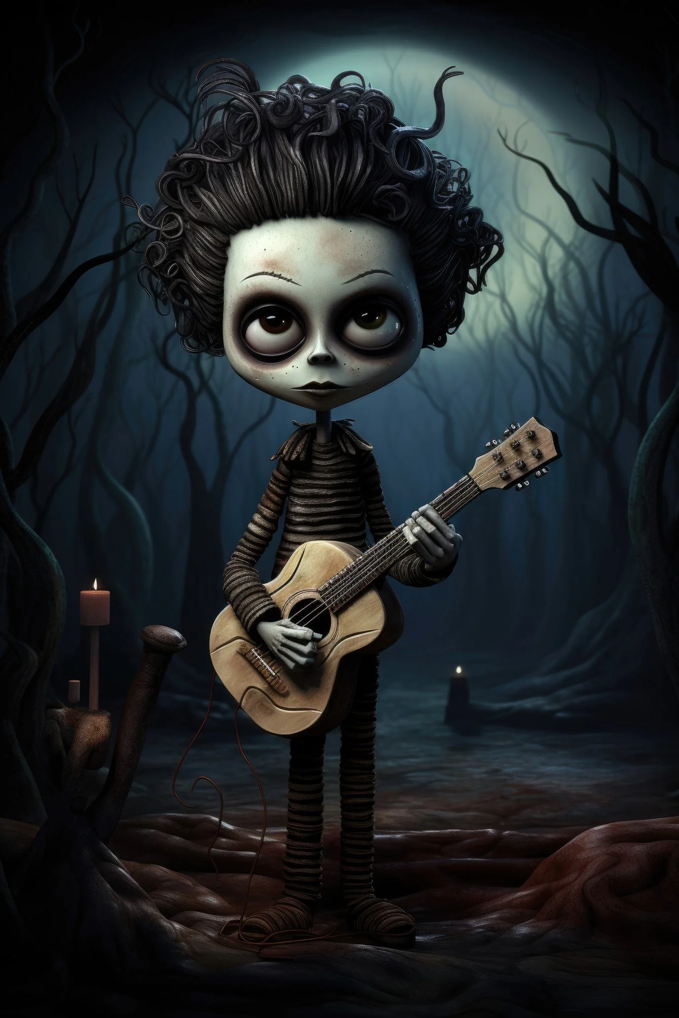 Character with pipa (paitakuva)