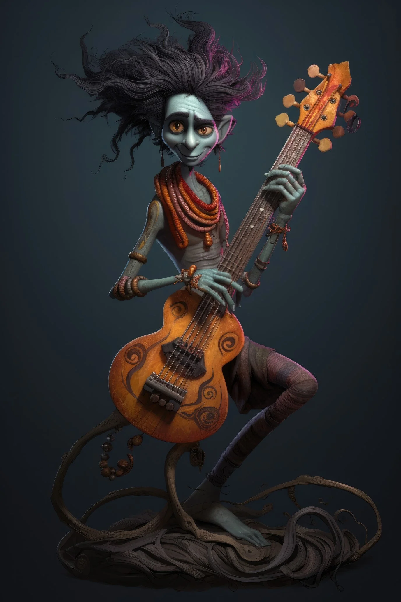 Character with sitar 1 (paitakuva)