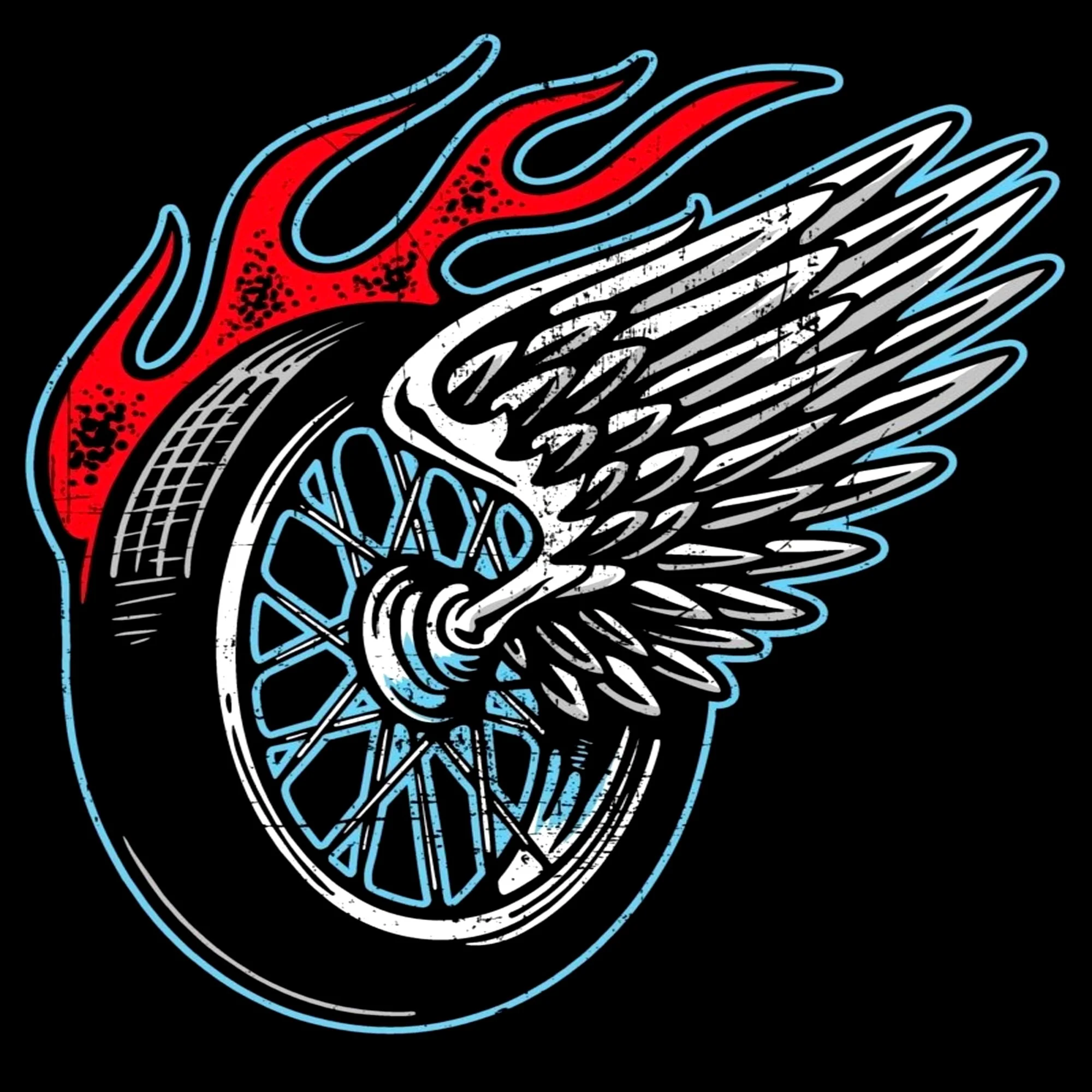 classic COLLEGE MUSTA - FLAMING WHEELS (2950) - Image 2