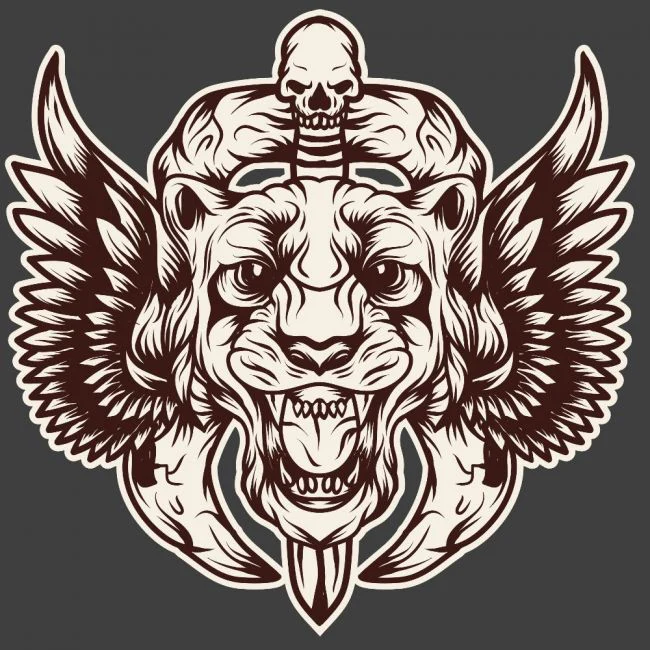 CLASSIC HUPPARI Dark Heather Grey - TIGER SKULL WINGS - Image 2