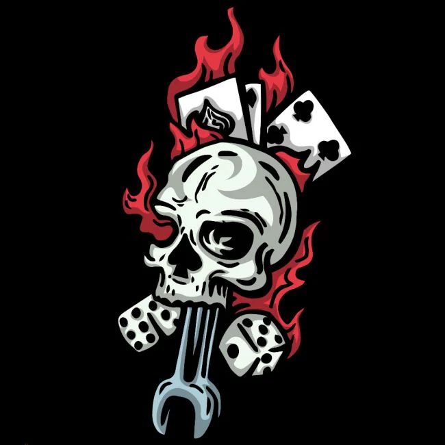 CLASSIC HUPPARI musta - SKULL & WRENCH (1655) - Image 2