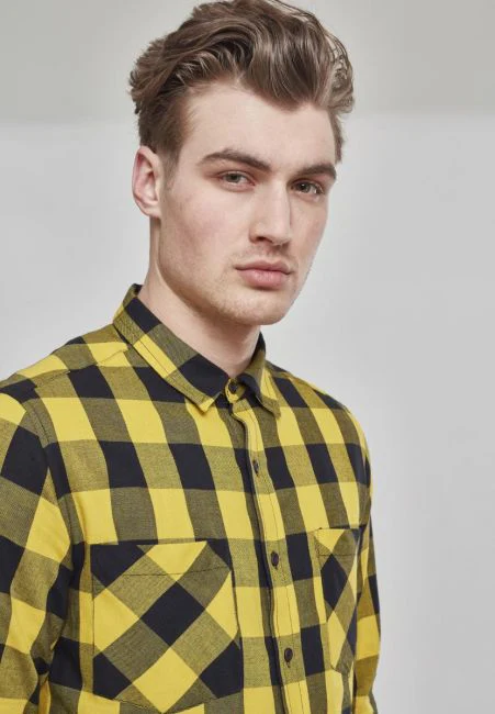 KAULUSPAITA - Checked Flanell Shirt HONEY - URBAN CLASSICS - Image 3