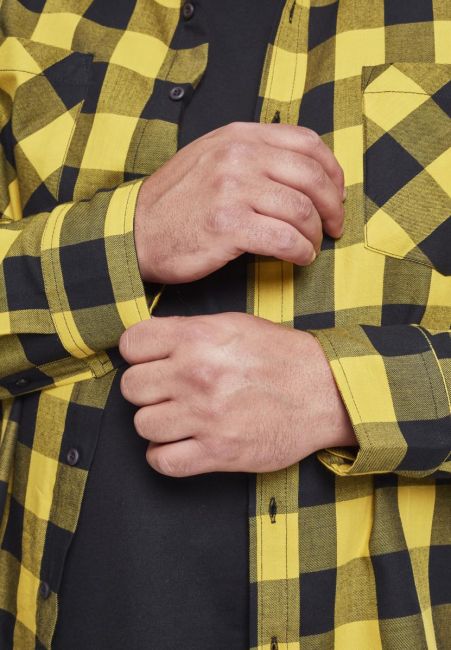 KAULUSPAITA - Checked Flanell Shirt HONEY - URBAN CLASSICS - Image 8