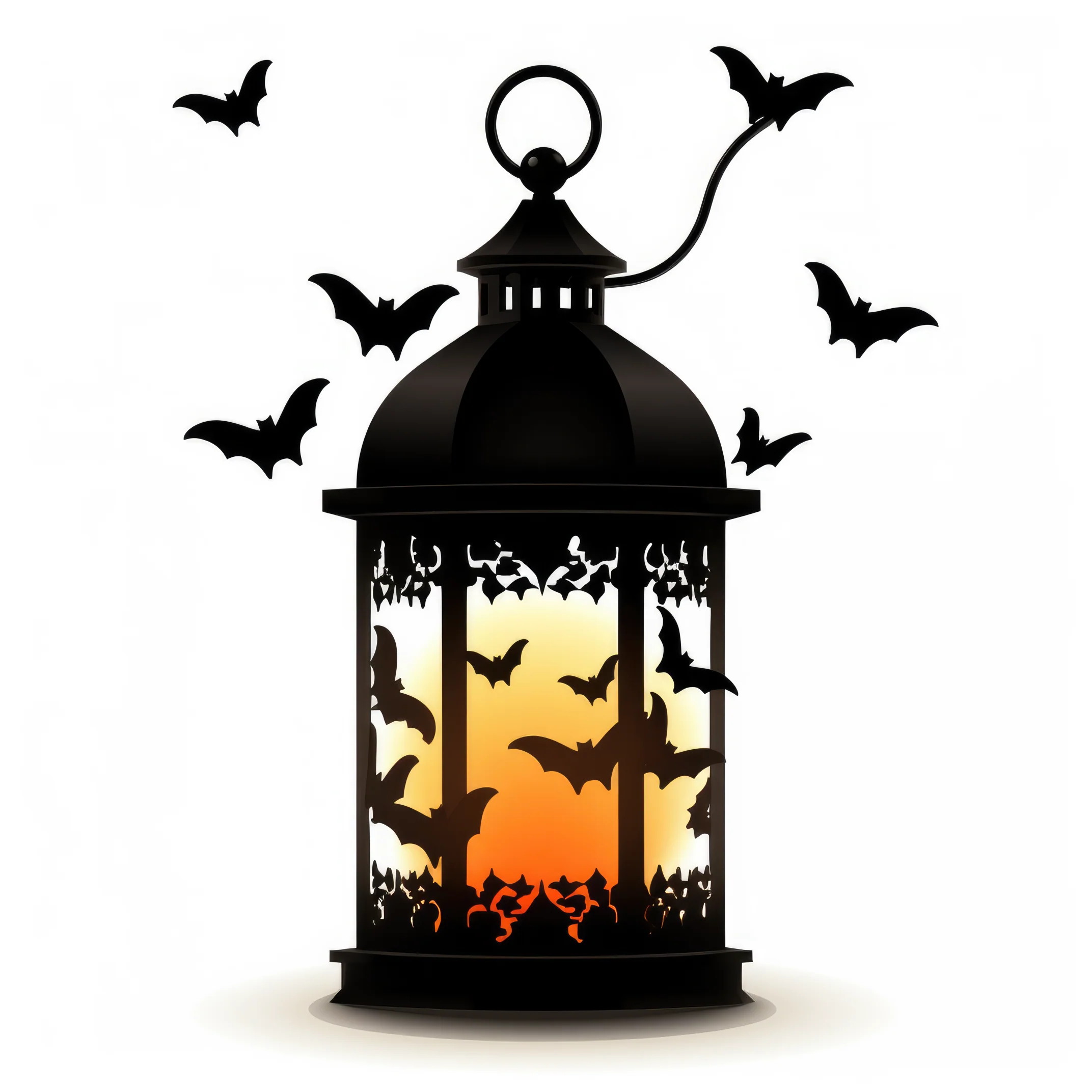 Halloween lantern with bat silhouette 2 (paitakuva)