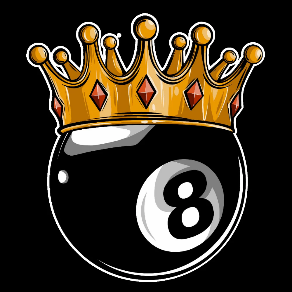 HIHATON PAITA MUSTA PELI - Eight ball with crown (2894) - Image 2