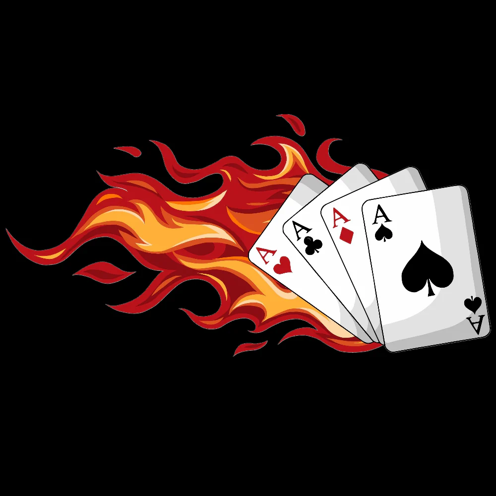 T-PAITA MUSTA PELI - Flaming playing cards (2892) - Image 2