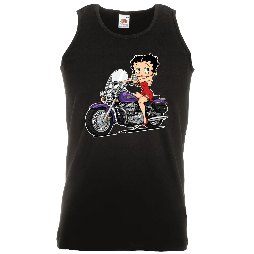 HIHATON T-PAITA MUSTA - BIKER BETTY (4010)