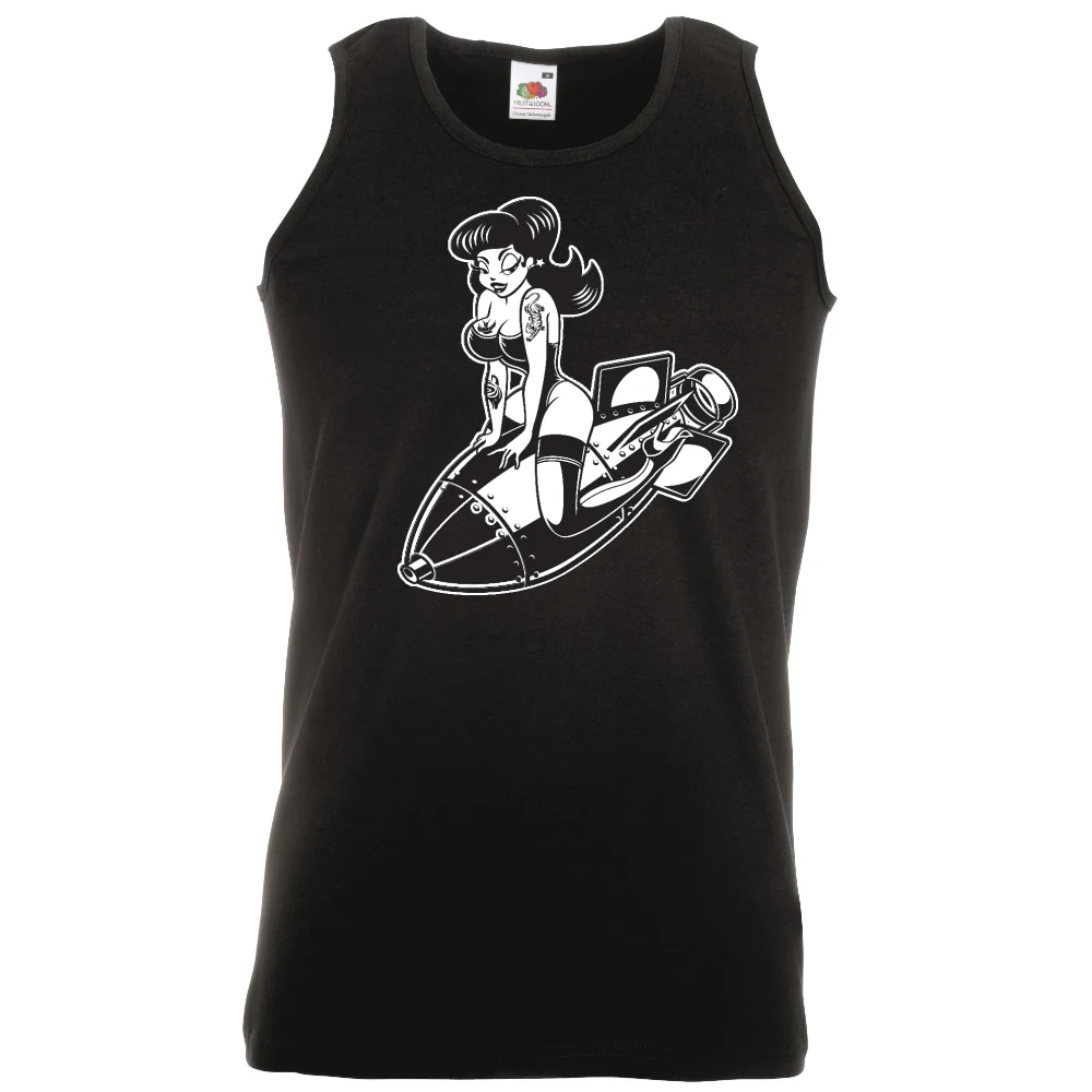 HIHATON T-PAITA MUSTA - PINUP RIDING (3088)
