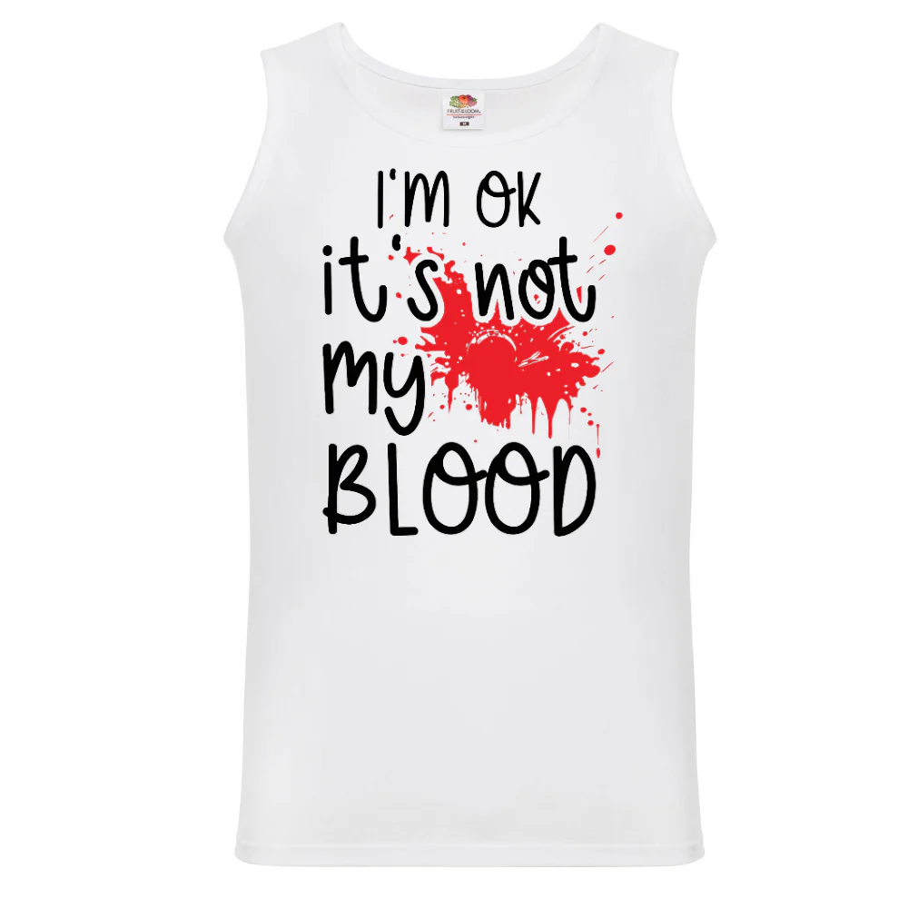 HIHATON T-PAITA VALKOINEN - NOT MY BLOOD (3075)