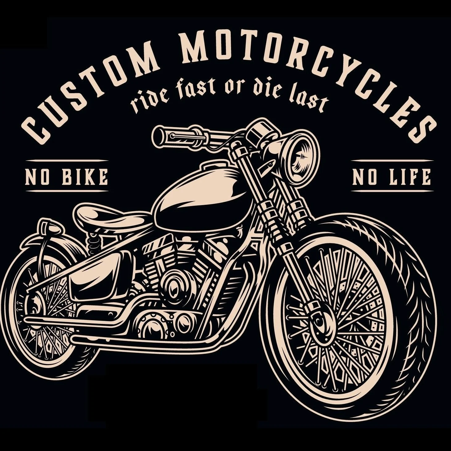 PITKÄHIHAINEN T-PAITA MUSTA - CUSTOM MOTORCYCLES (2974) - Image 2