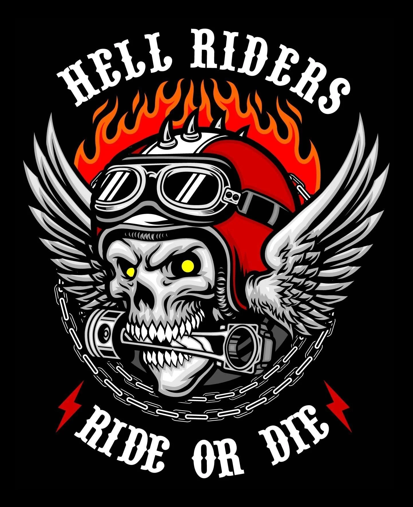 HUPPARI MUSTA - HELL RIDERS (2976) - Image 2