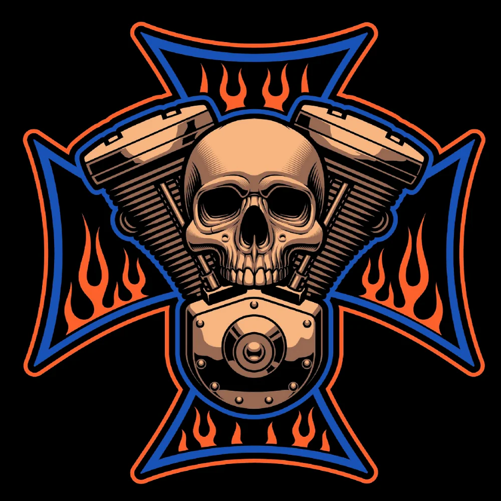 HUPPARI MUSTA - MALTA FLAME SKULL (00 106) - Image 3