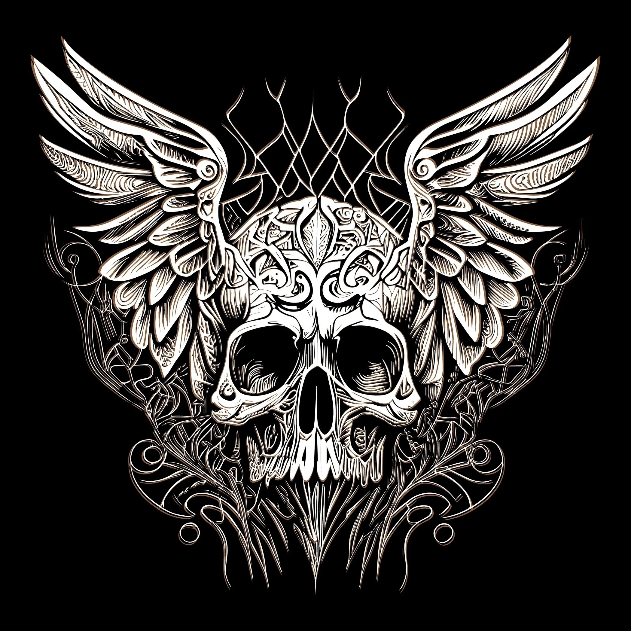 HUPPARI MUSTA - WINGS SKULL (2979) - Image 2