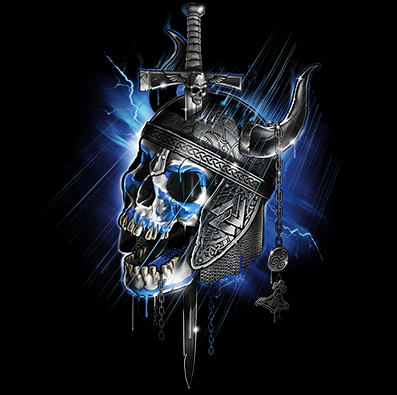 HUPPARI MUSTA - VIKING NORTHMAN SKULL (664) - Image 2