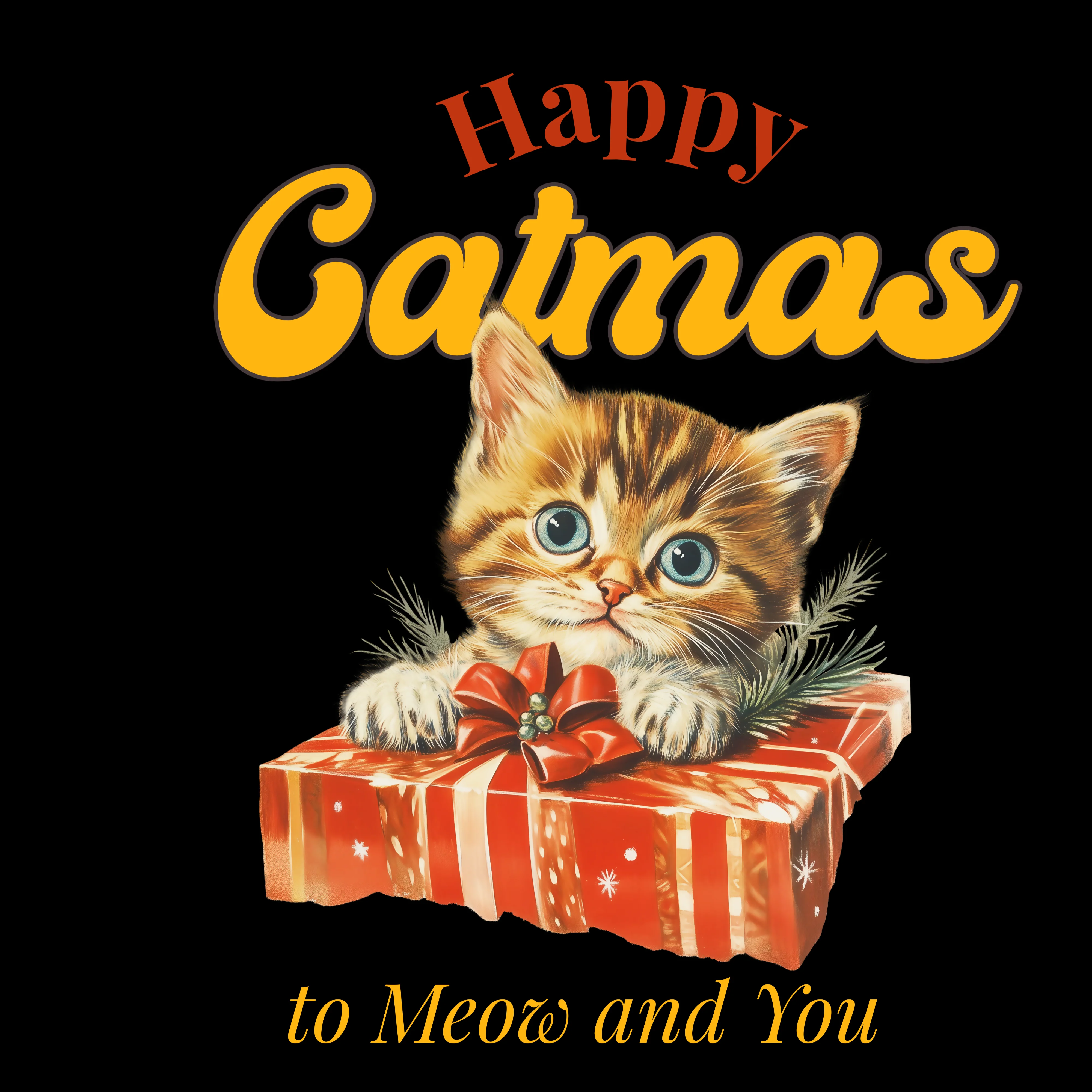 JOULUPAITA musta - HAPPY CATMAS - Image 2