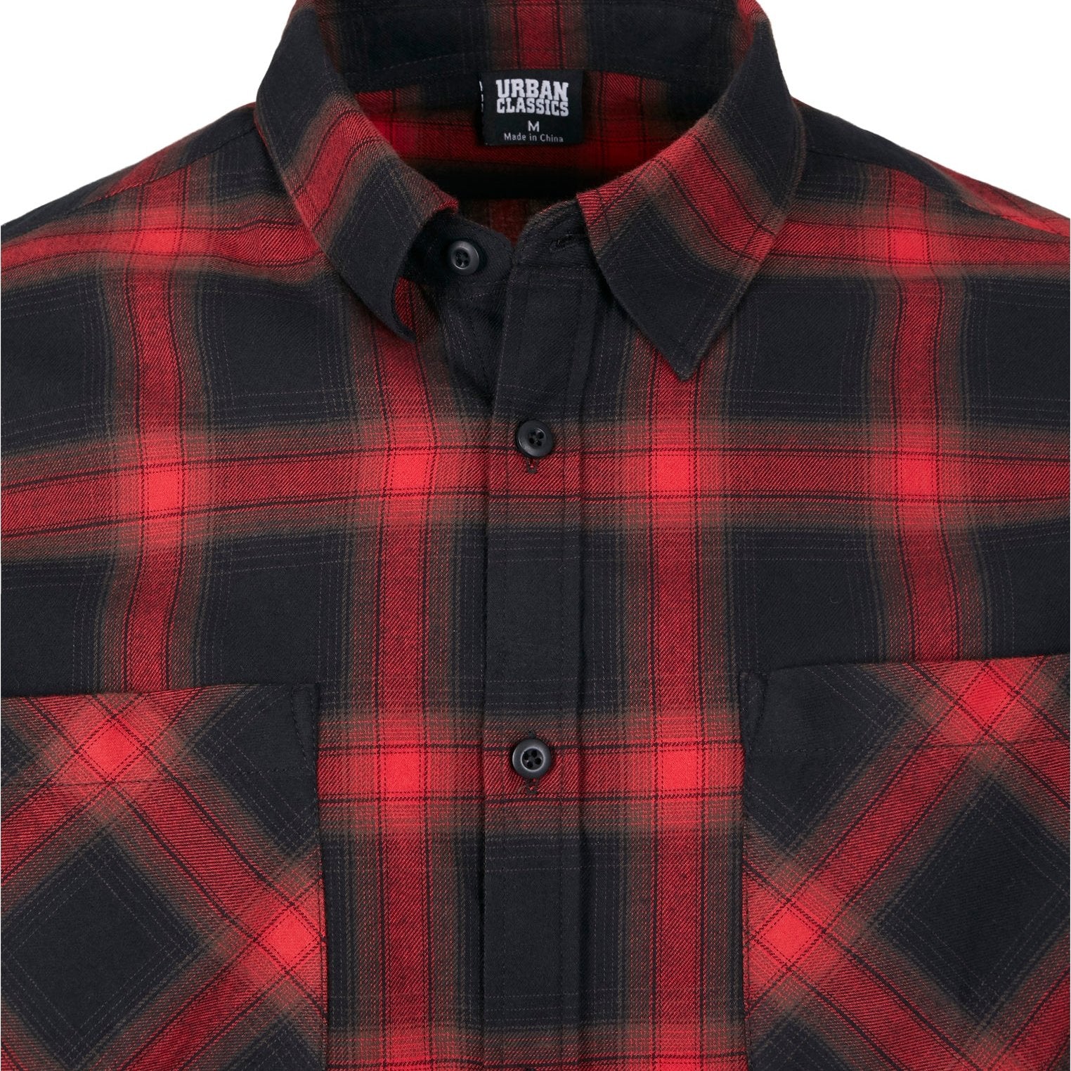 KAULUSPAITA - Checked Flanell Shirt BLACK/RED - URBAN CLASSICS - Image 10