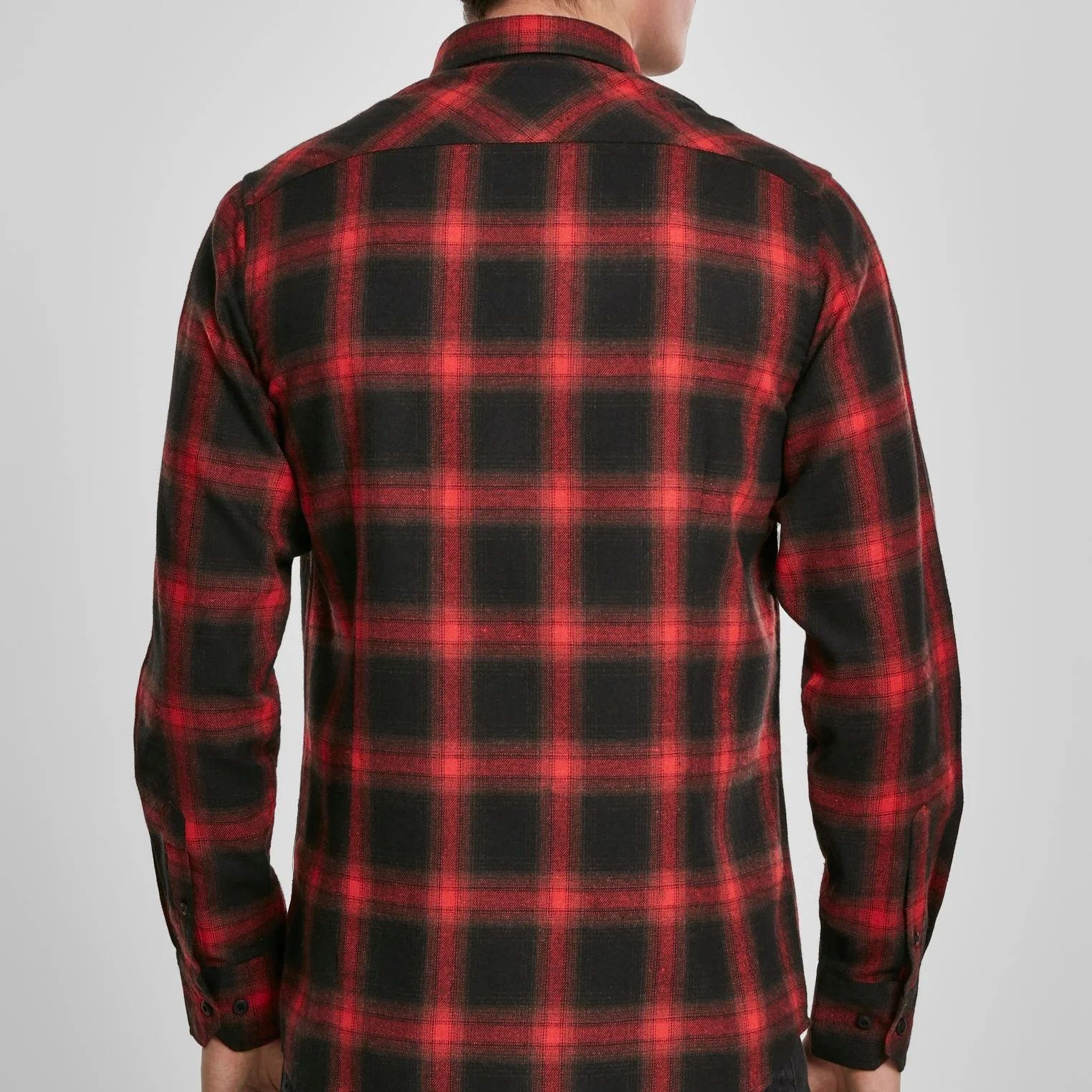 KAULUSPAITA - Checked Flanell Shirt BLACK/RED - URBAN CLASSICS - Image 4