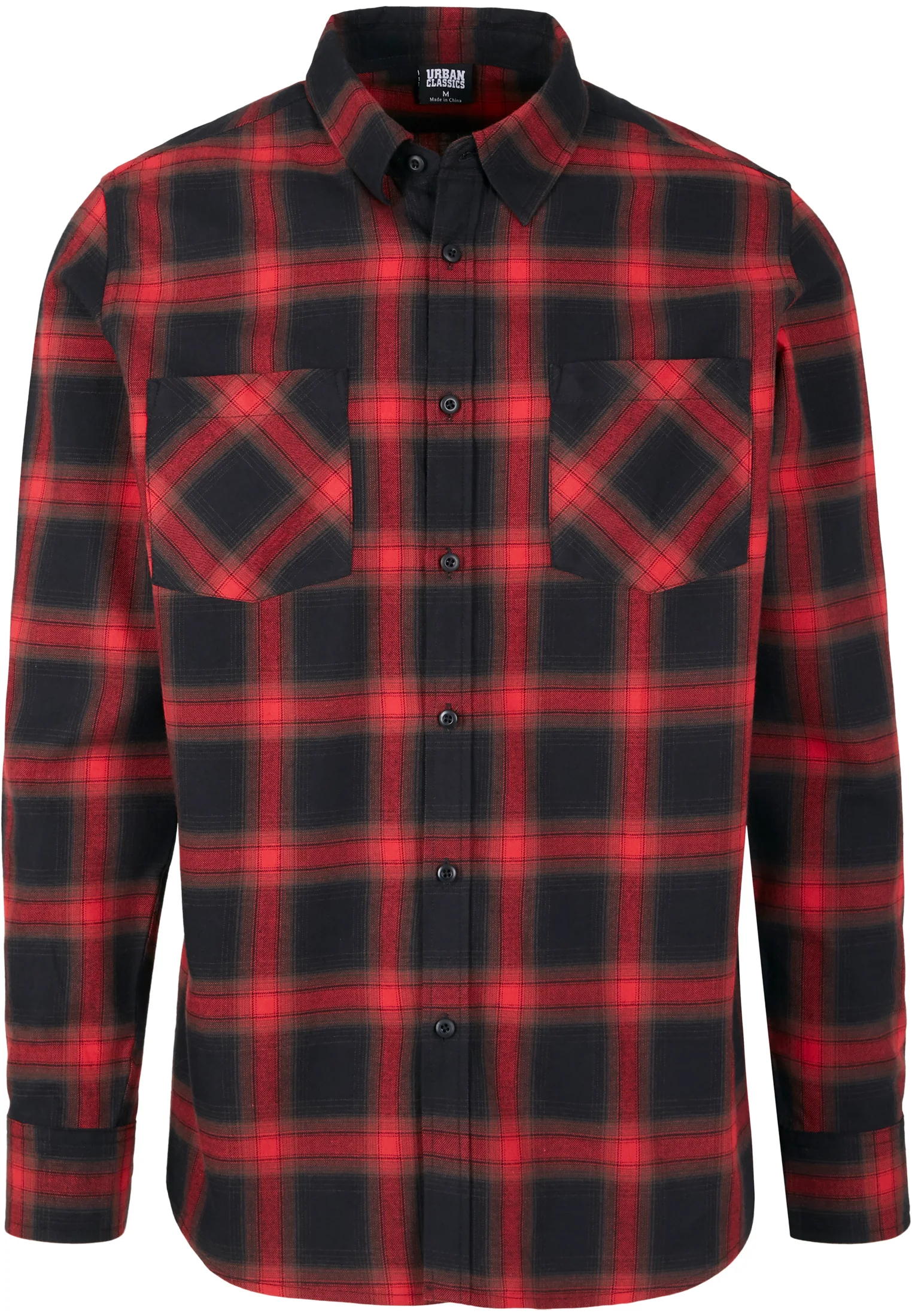 KAULUSPAITA - Checked Flanell Shirt BLACK/RED - URBAN CLASSICS - Image 6