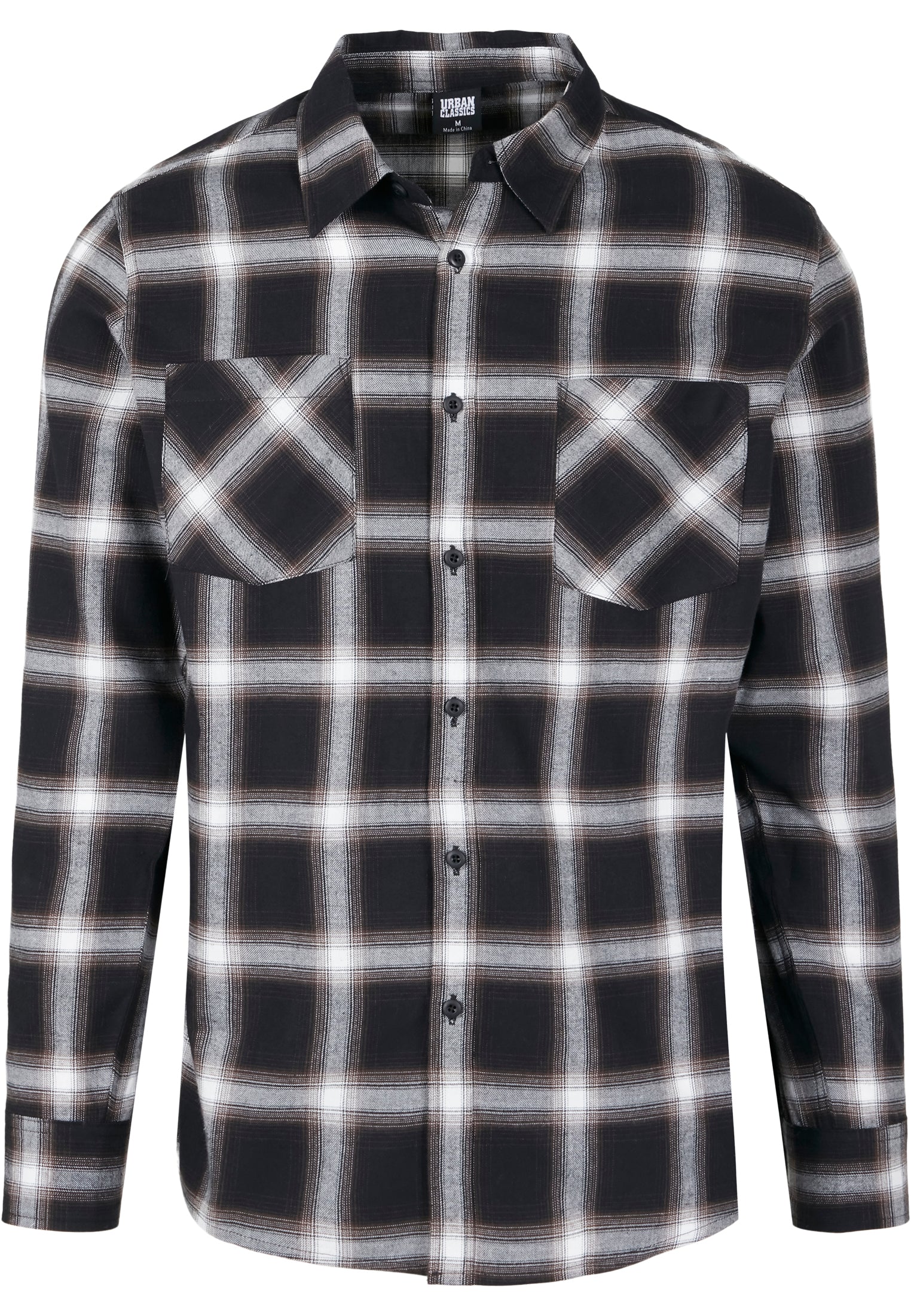 KAULUSPAITA - Checked Flanell Shirt BLACK/WHITE - URBAN CLASSICS - Image 6