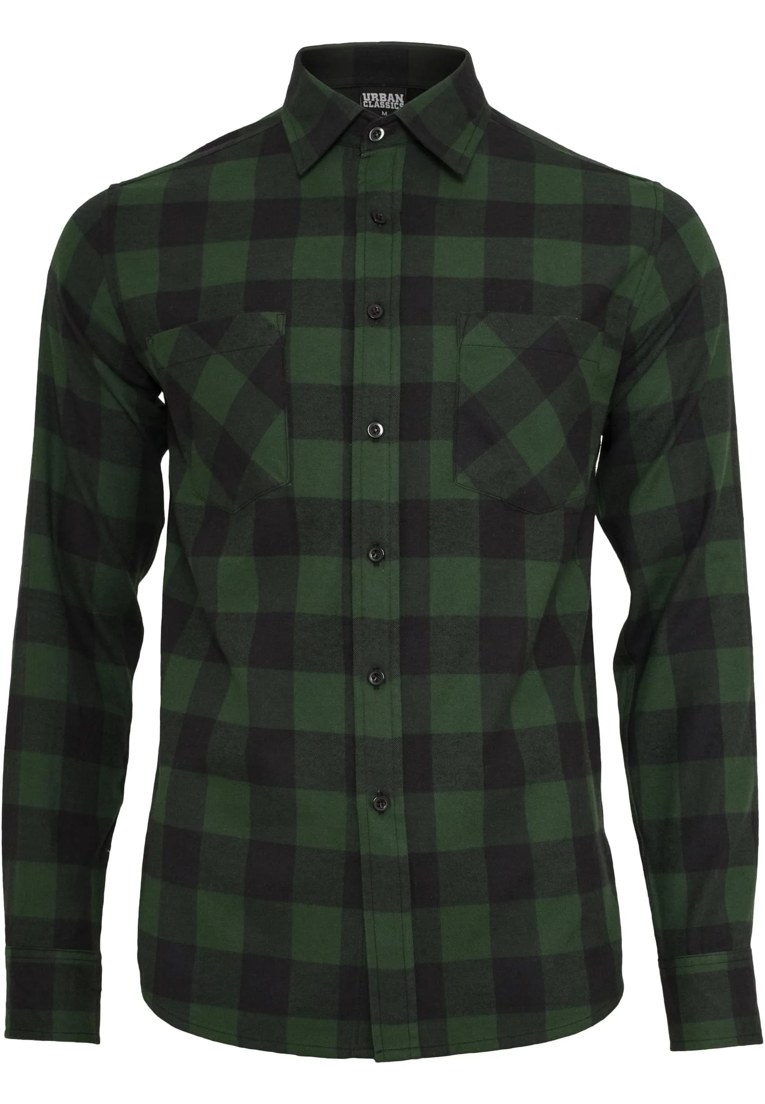 KAULUSPAITA - Checked Flanell Shirt forest - URBAN CLASSICS