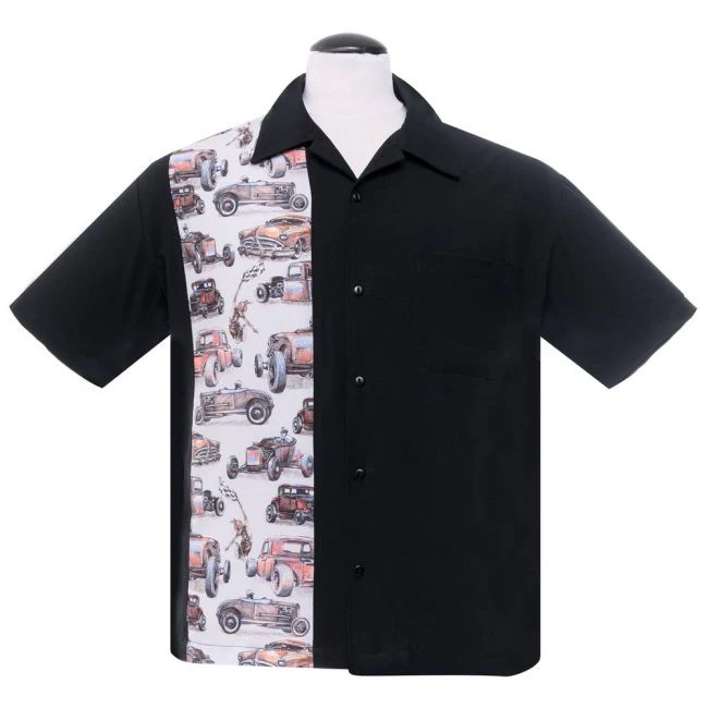 KAULUSPAITA - Dragstripe Single Panel in Black - STEADY CLOTHING