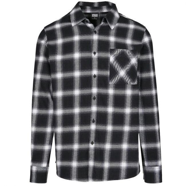 KAULUSPAITA - Oversized Checked Shirt blk/wht - URBAN CLASSICS - Image 4