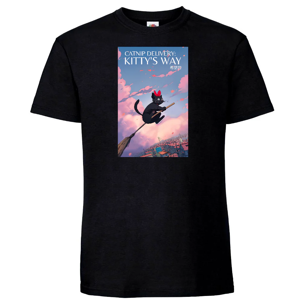KISSALEFFA T-PAITA MUSTA - KITTY'S WAY (3237)