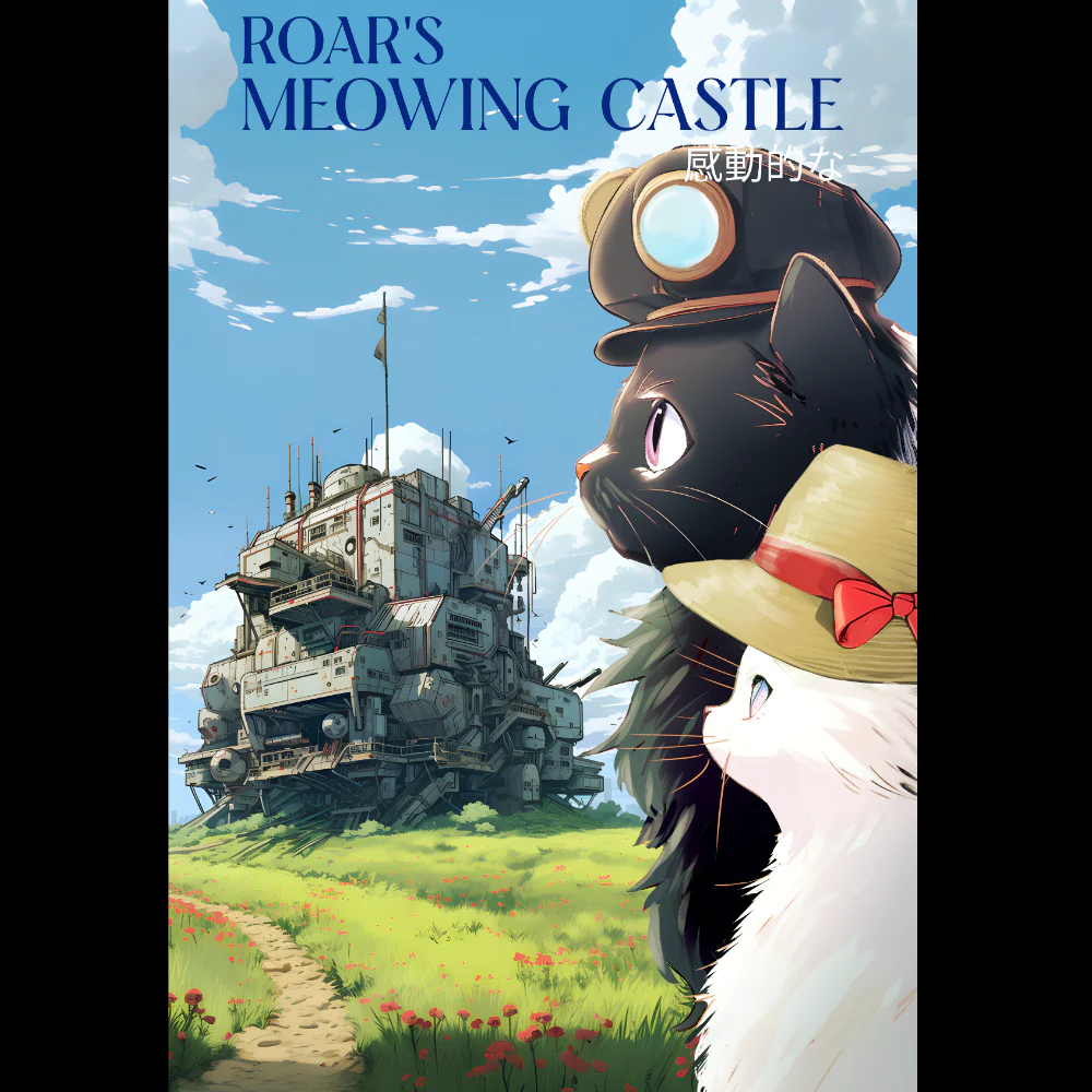 KISSALEFFA T-PAITA MUSTA - ROAR'S MEOWING CASTLE - Image 2