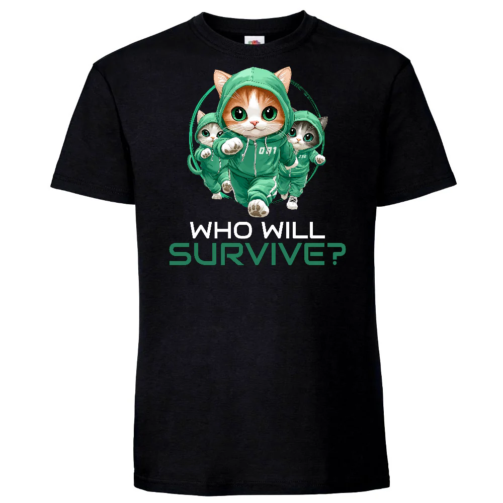 KISSALEFFA T-PAITA MUSTA - WHO WILL SURVIVE? (3035)