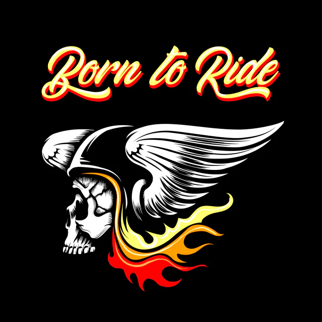 MOTO T-PAITA MUSTA - BORN TO RIDE (00 1943) - Image 2