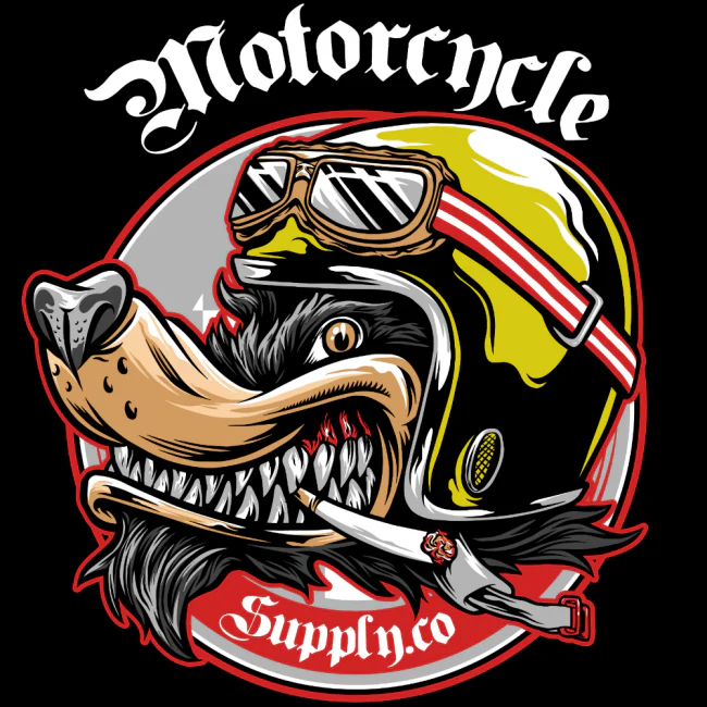 MOTO T-PAITA MUSTA - MOTORCYCLE WOLF (00 1946) - Image 2