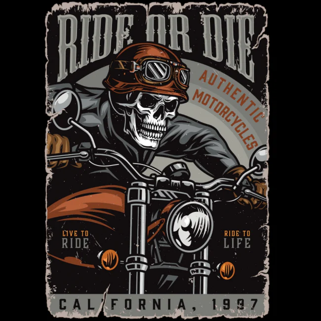 MOTO T-PAITA MUSTA - RIDE OR DIE (00 1945) - Image 2