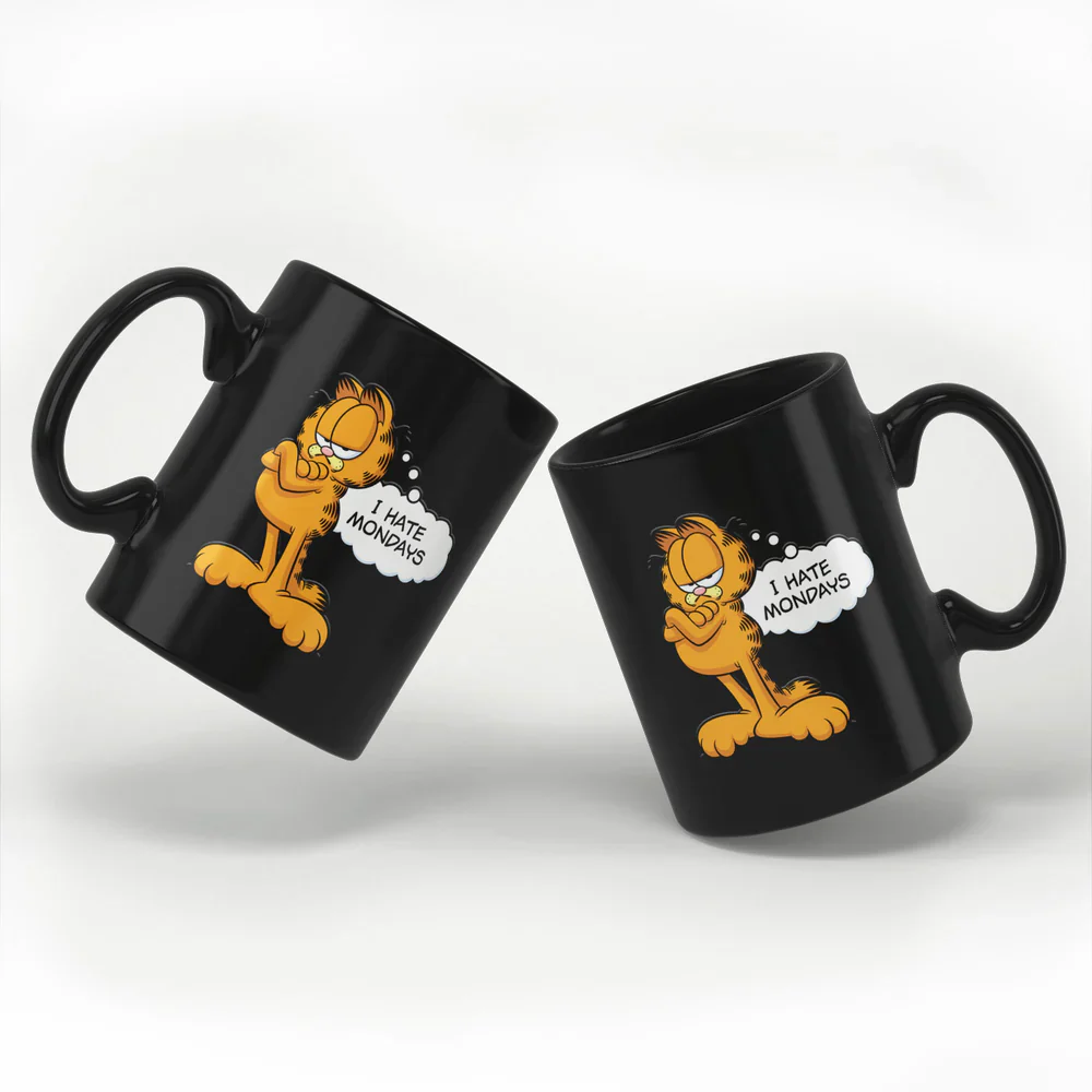 MUKI - Garfield - I Hate Mondays Mug (musta) - Image 2