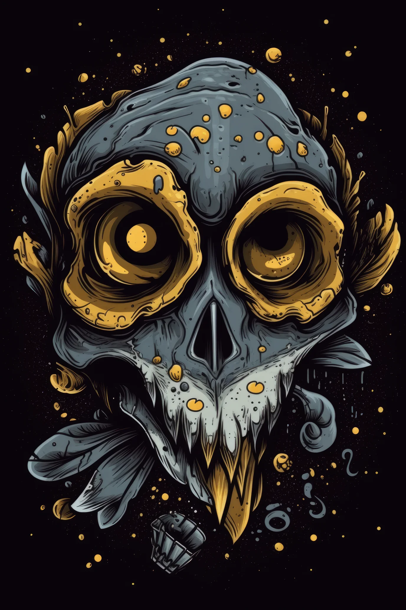 Cartoon Bird skull Tshirt design 1 (Paitakuva)