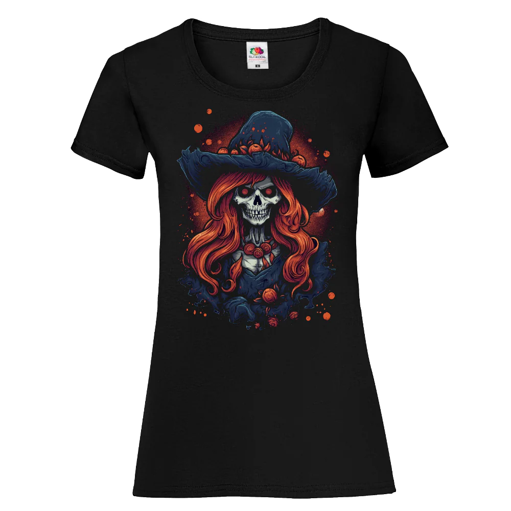 NAISTEN PAITA - Cartoon Witch skull (3083)