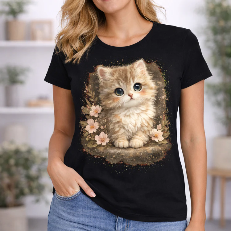 NAISTEN PAITA MUSTA - Loose Fit â PĂRRĂ KISSA (3208)