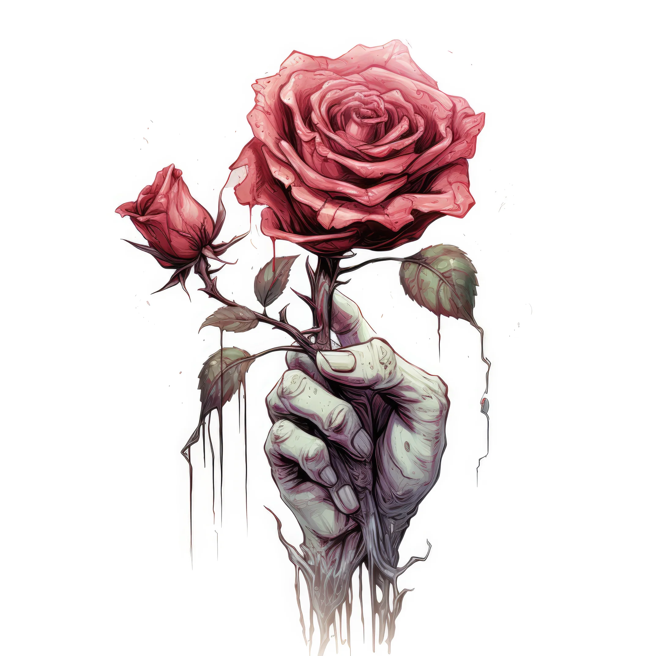 NAISTEN PAITA - Zombie hand with a rose 1 - Image 2