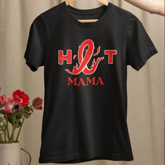 NAISTEN T-PAITA MUSTA - HOT ÄITI (00 836) - Image 2