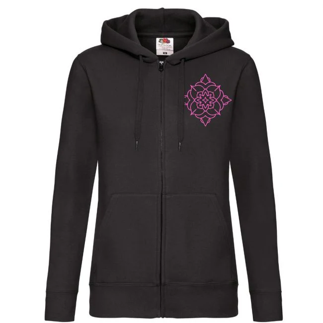 NAISTEN VETOKETJUHUPPARI MUSTA - PINK MANDALA - Image 3